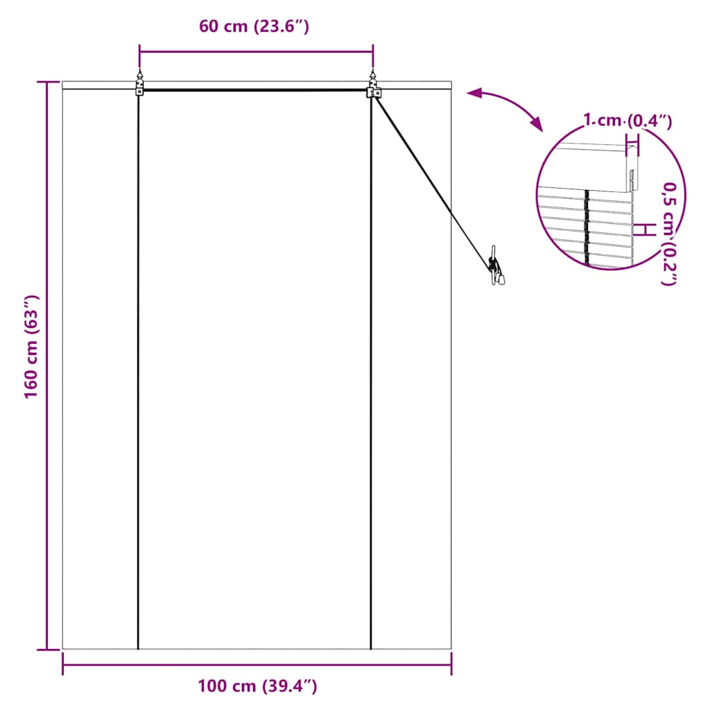 Bambus rolete Priroda 100 x 160 cm Bambus