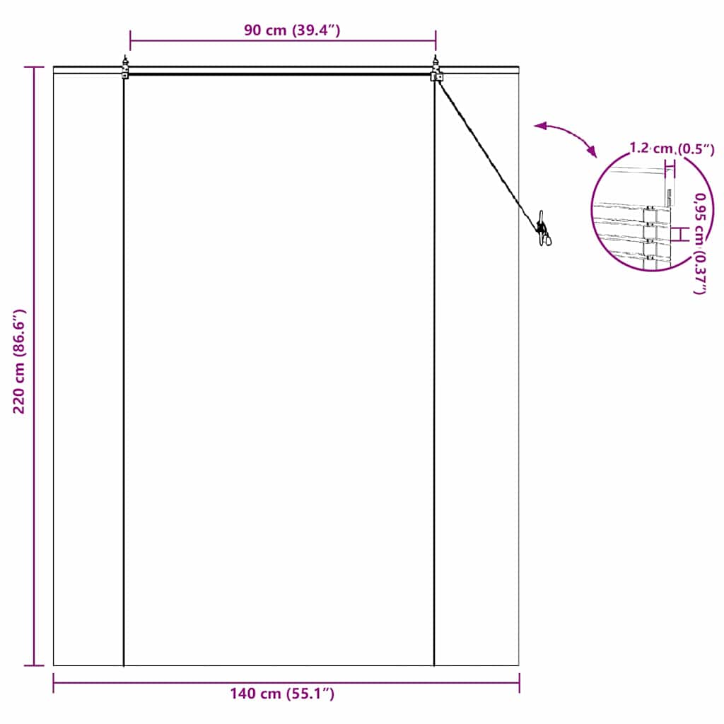 Rolo zavjesa sa zavjesama Priroda 140 x 220 cm bambus