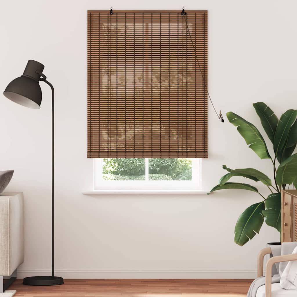 Rolo zavjesa sa zavjesama Smeđa 100 x 220 cm bambus