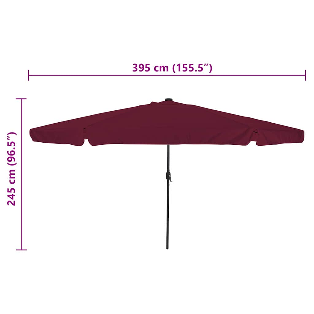 Vrtni suncobran Bordeaux Crvena 395 x 395 x 245 cm Poliester