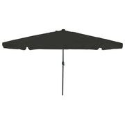 Vrtni suncobran S LED lampica Crna 395 x 395 x 245 cm Poliester
