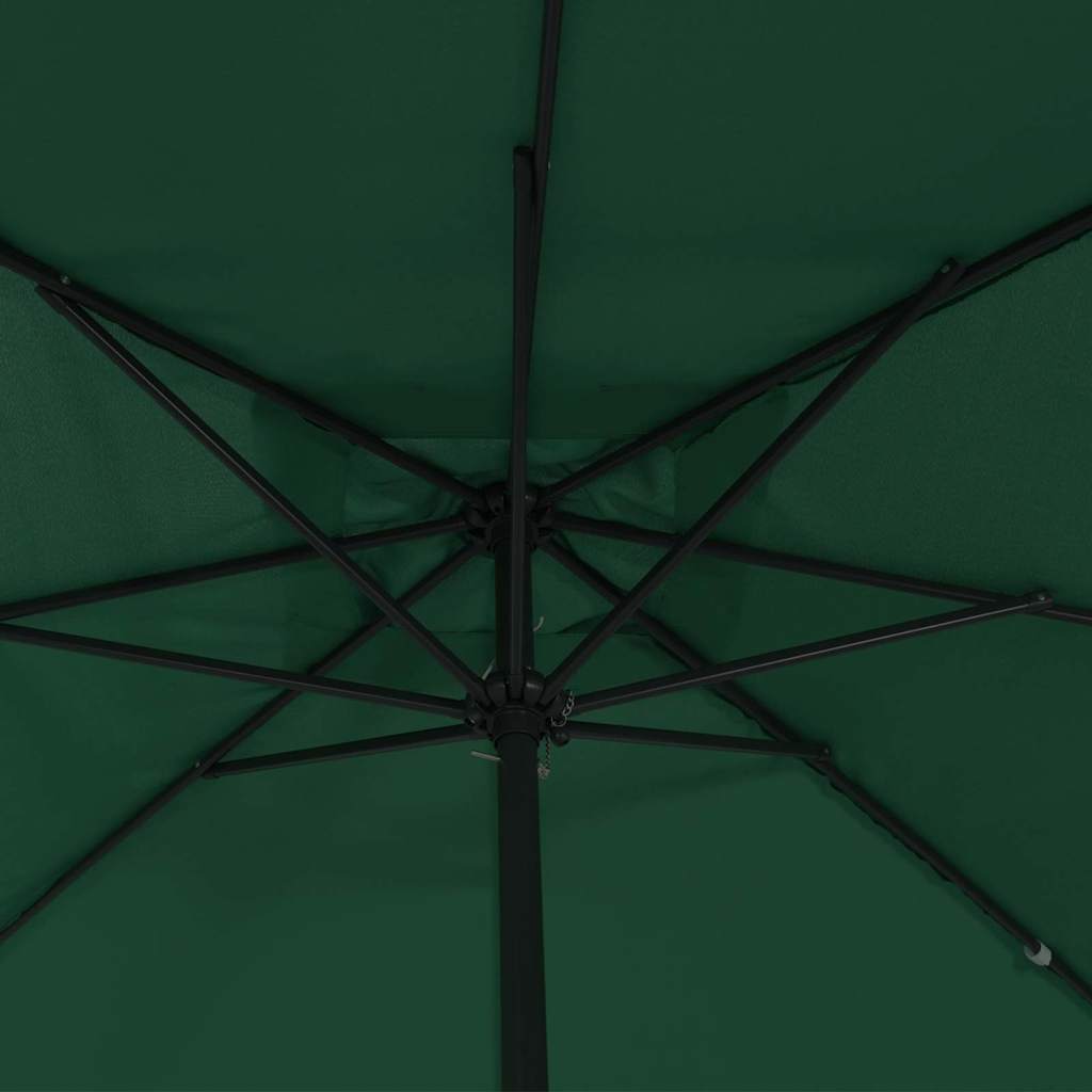 Vrtni suncobran Zelena 295 x 295 x 245 cm Poliester i čelik