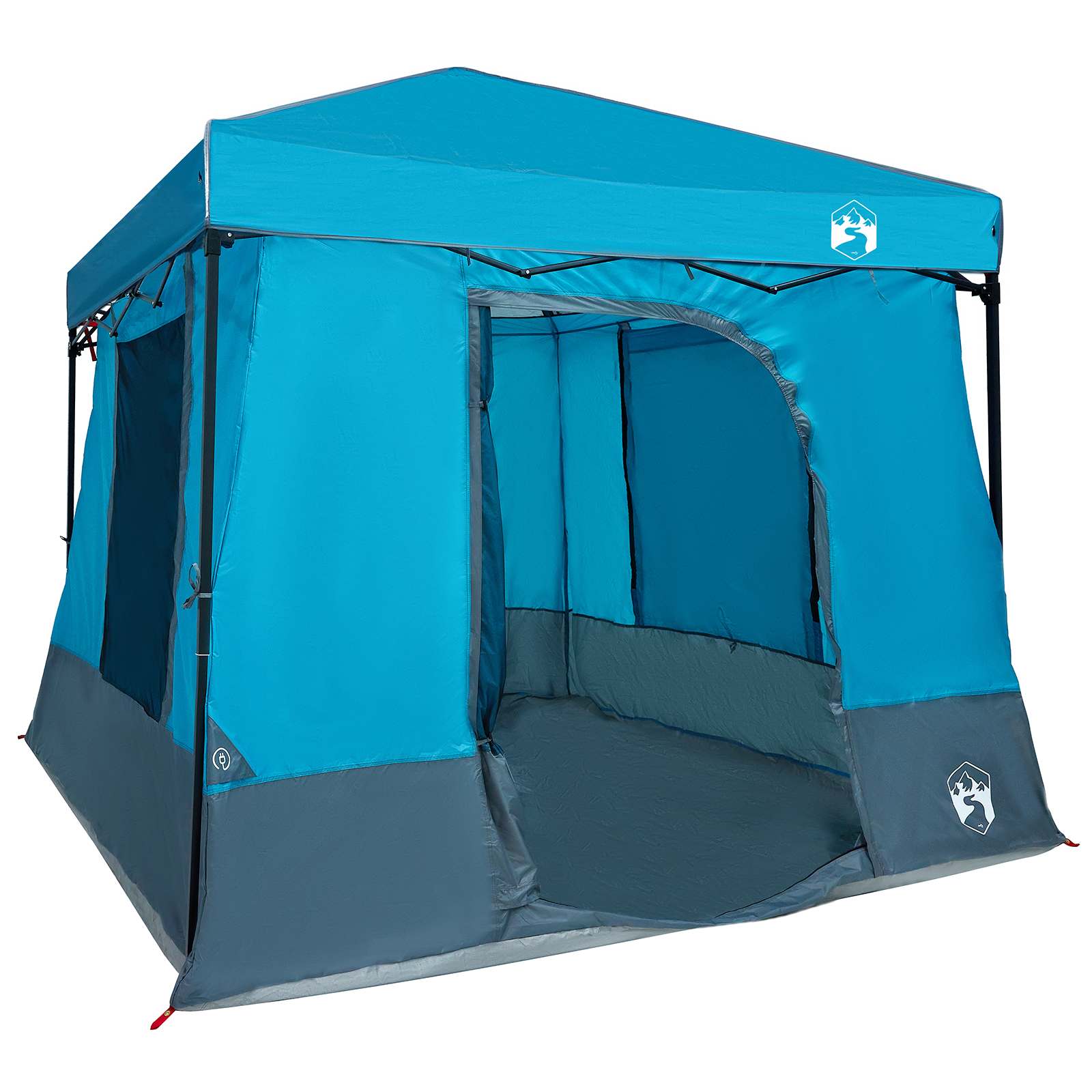 Set Kamp Šatora s krovom s pohranom 2 pcs Plava Tafta i Tkanina