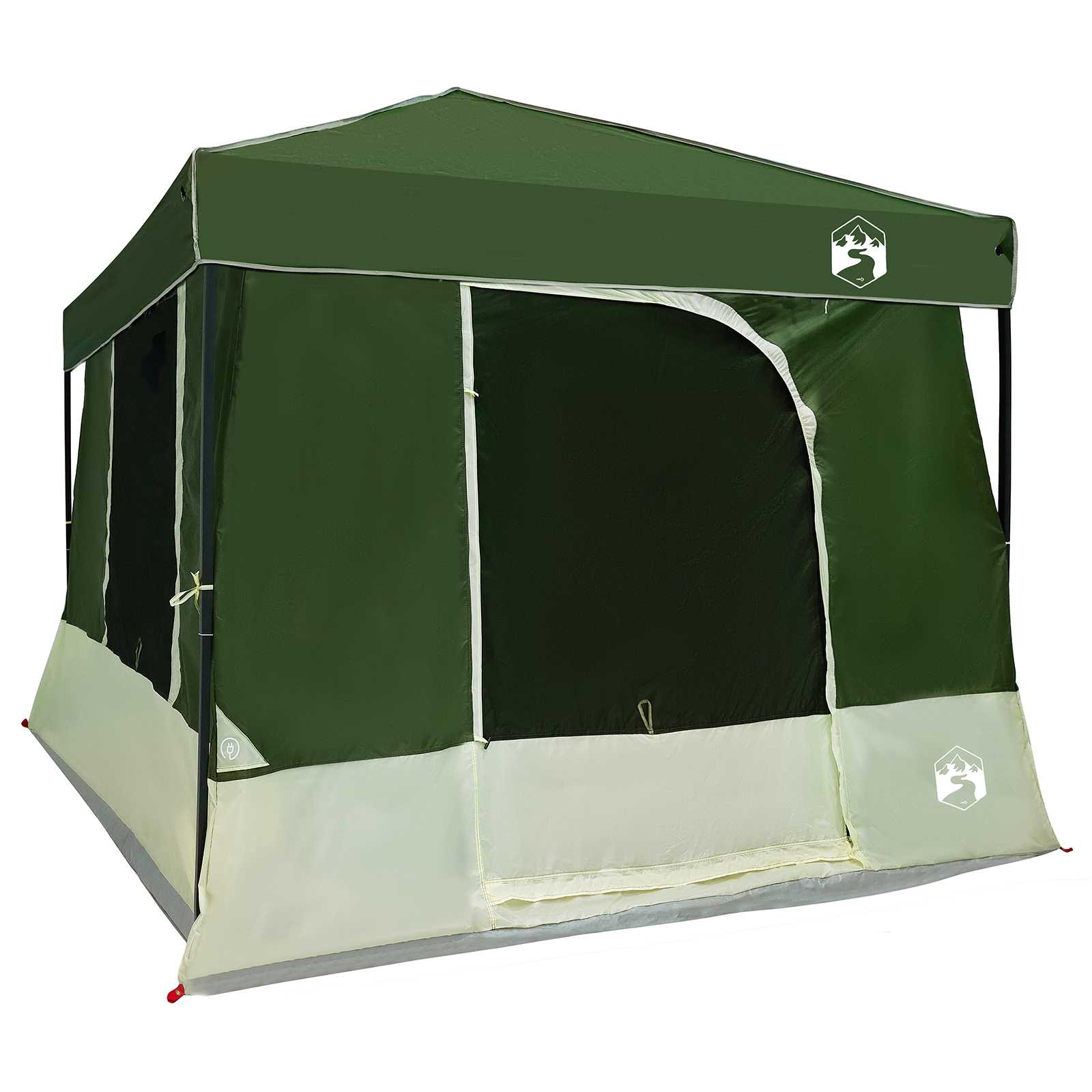 Set Kamp Šatora s krovom 2 pcs Zelena Tafta i Tkanina