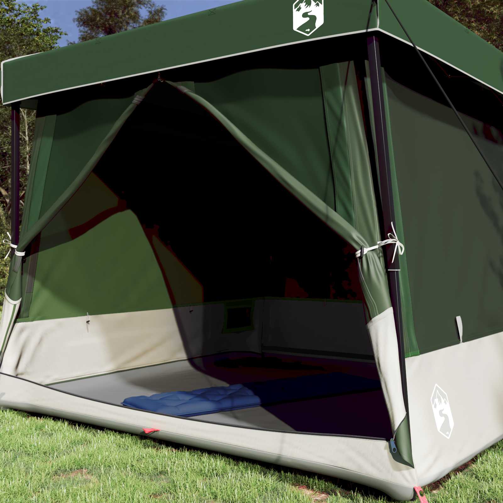 Set Kamp Šatora s krovom 2 pcs Zelena Tafta i Tkanina