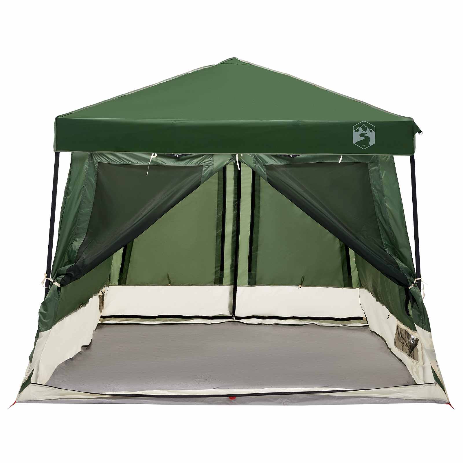 Set Kamp Šatora s krovom 2 pcs Zelena Tafta i Tkanina
