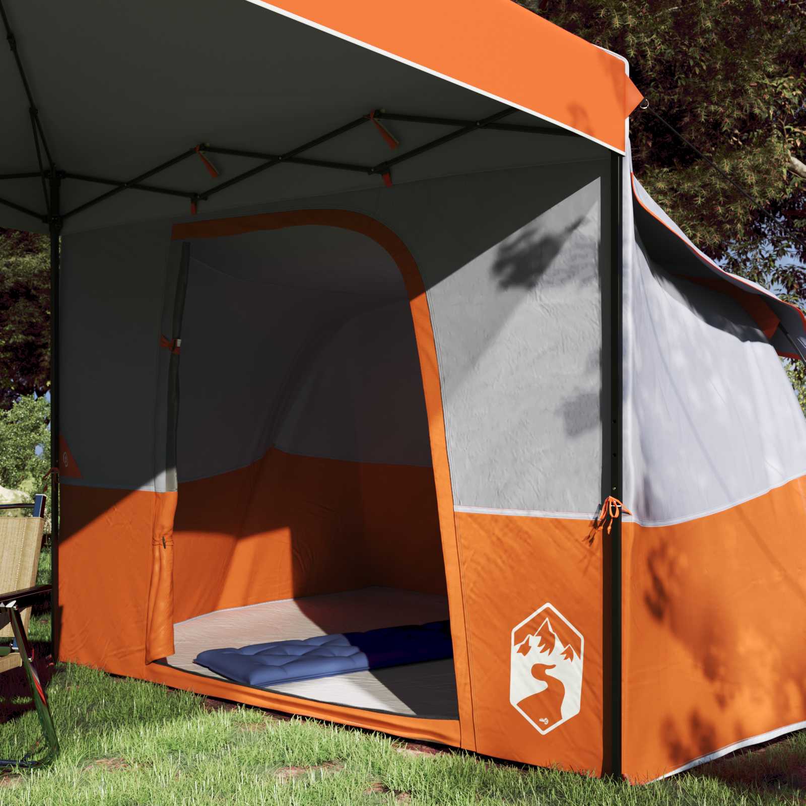 Set Kamp Šatora s krovom 2 pcs Narančasta Tafta i Tkanina