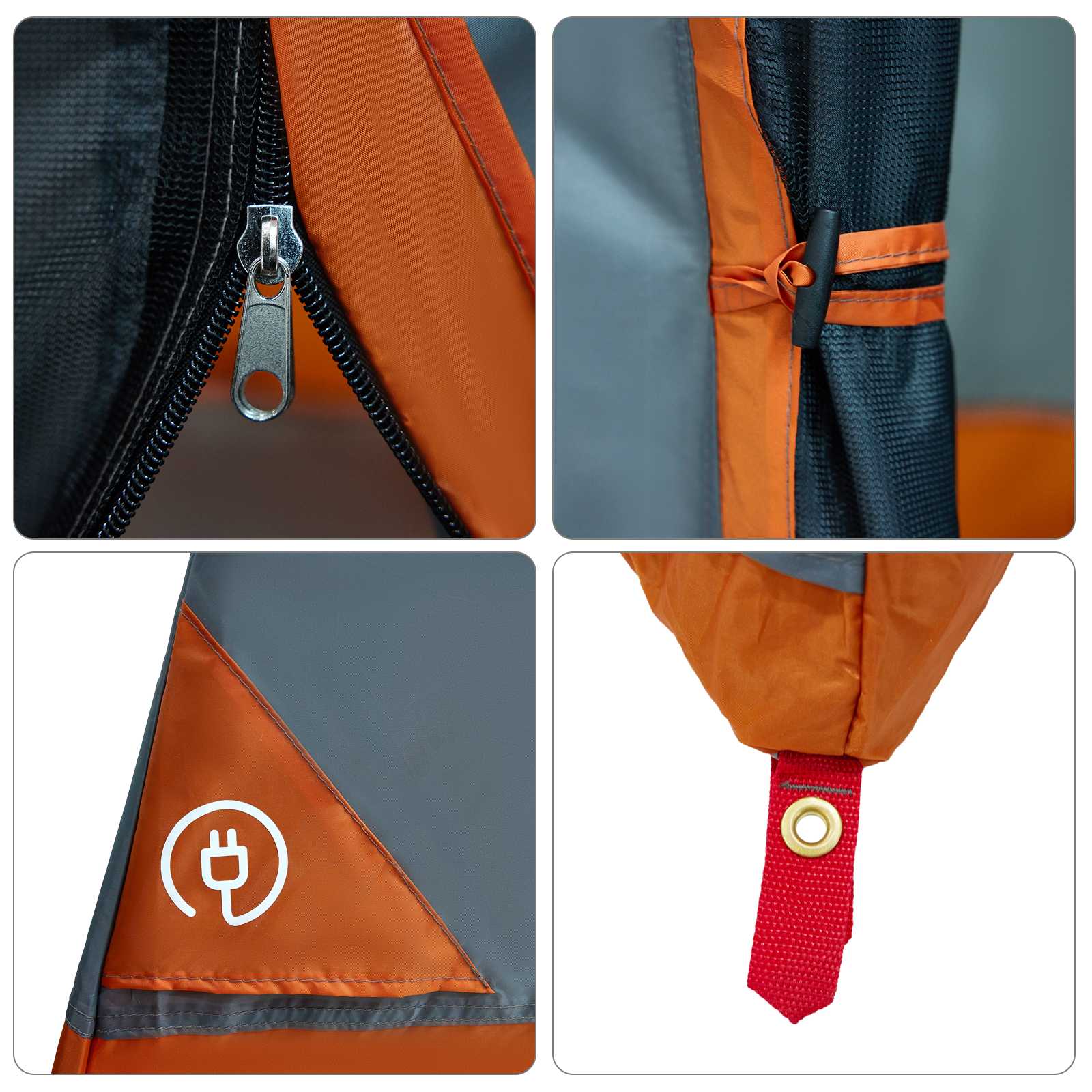 Set Kamp Šatora 2 pcs Siva i narančasta Tafta i Tkanina
