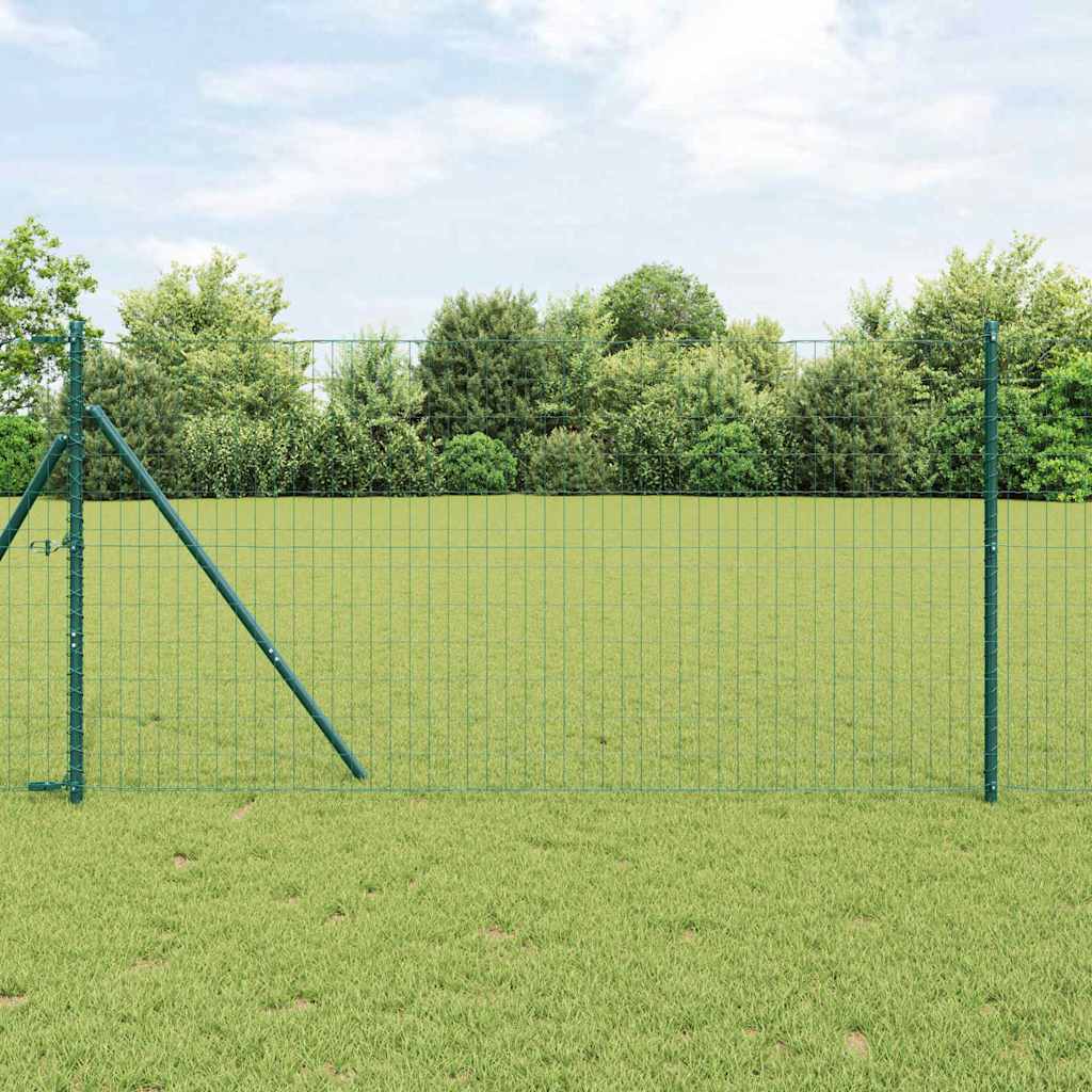 Euro ograda 1,4 x 10 m Željezo prekriveno PVC-om Zelena