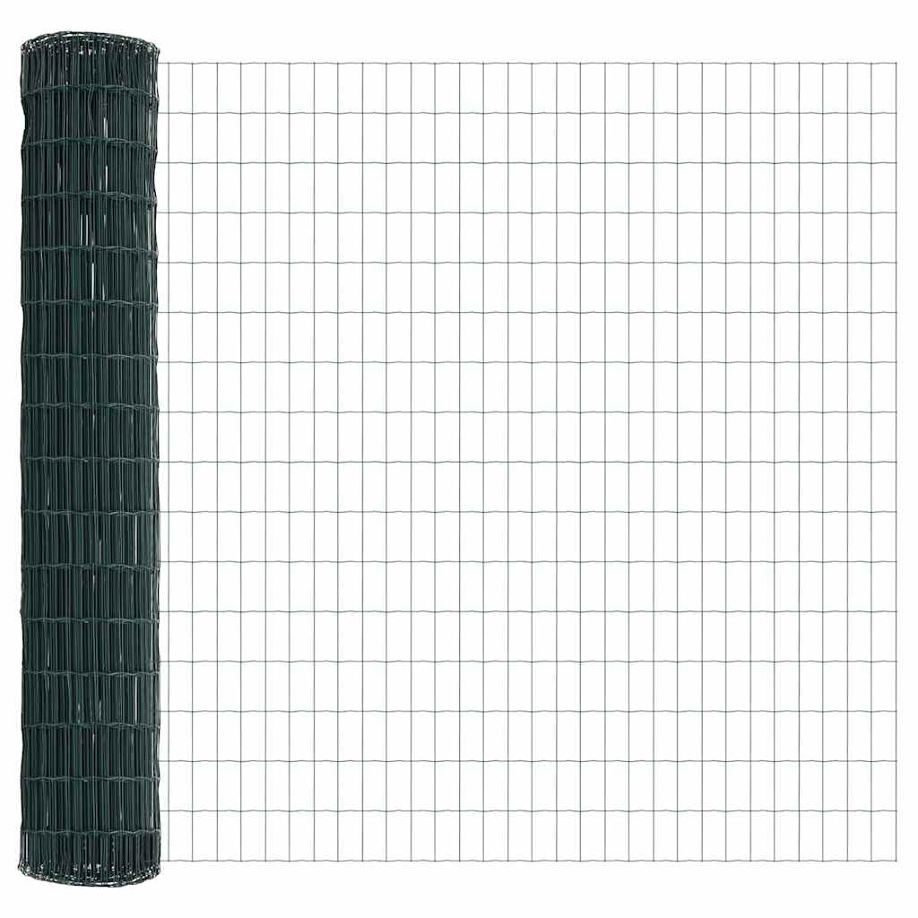Euro ograda 1,5 x 10 m Željezo prekriveno PVC-om Zelena