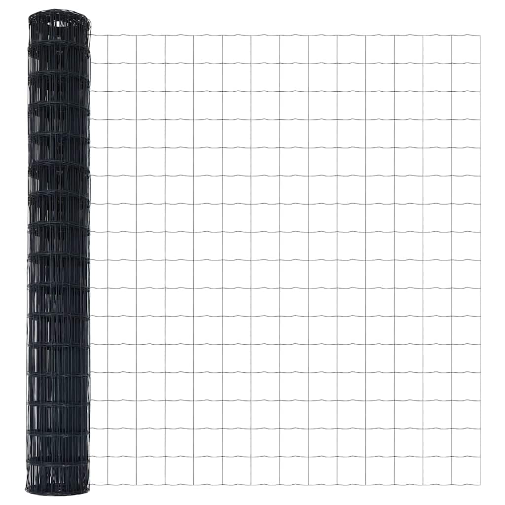 Euro ograda Siva 1,6 x 10 m Željezo prekriveno PVC-om