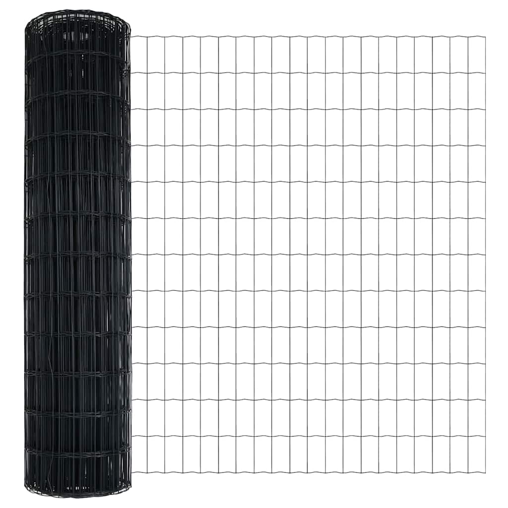 Euro ograda 1 x 25 m Željezo prekriveno PVC-om Siva