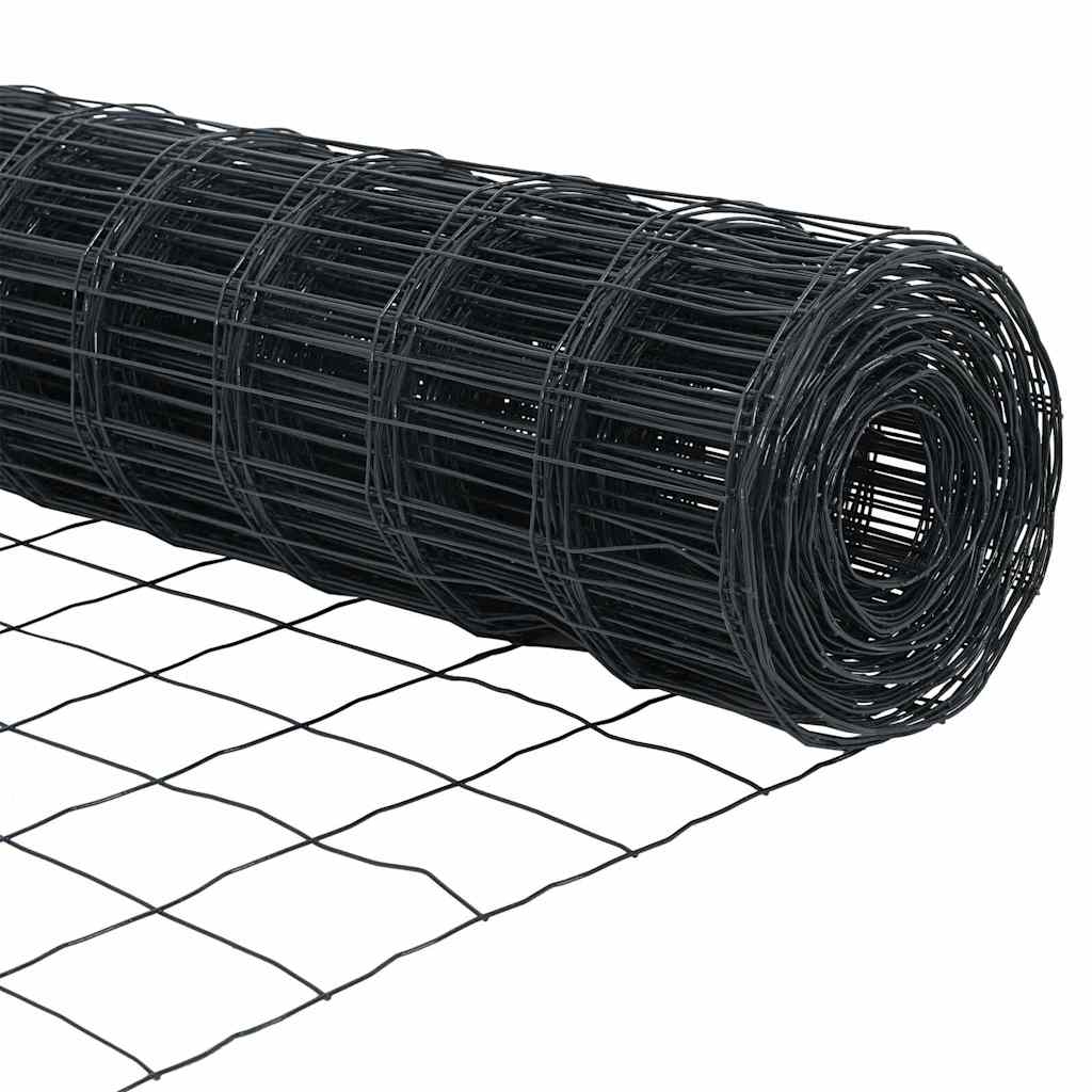 Euro ograda 1 x 25 m Željezo prekriveno PVC-om Siva