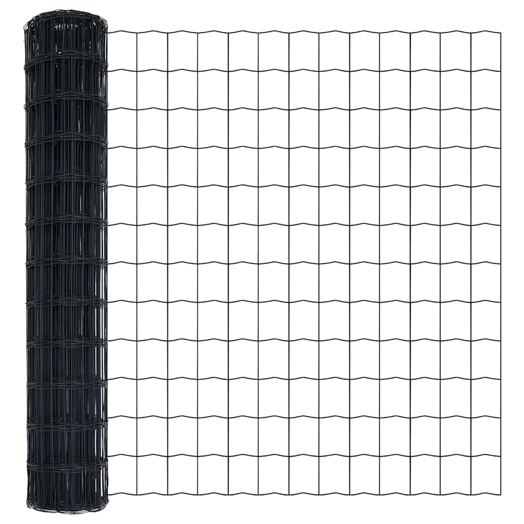 Euro ograda 1 x 25 m Željezo prekriveno PVC-om Siva