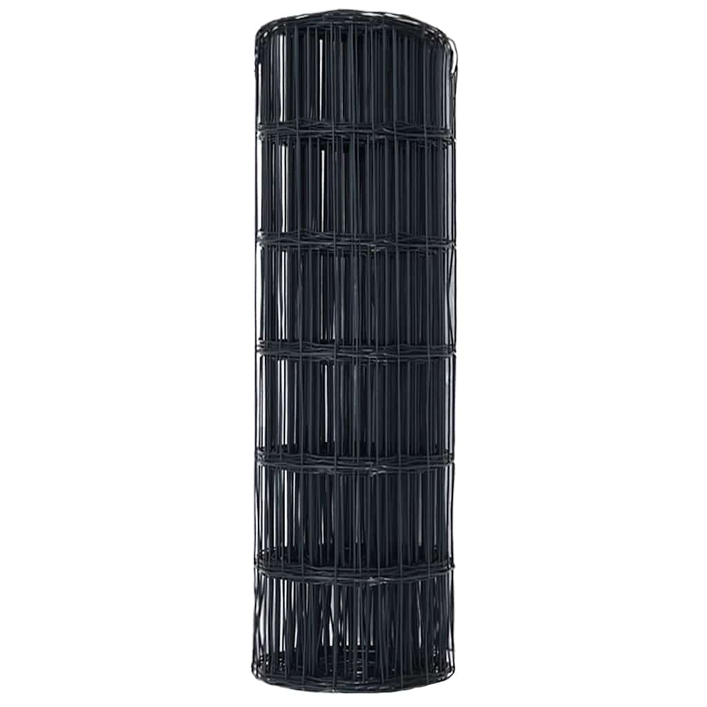 Euro ograda 0,4 x 25 m Željezo prekriveno PVC-om Siva