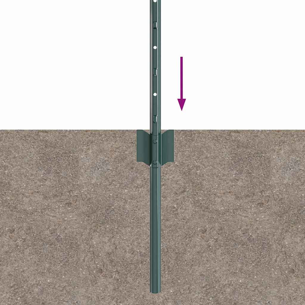 Stup za ogradu 22 pcs Zelena 120 cm Čelik
