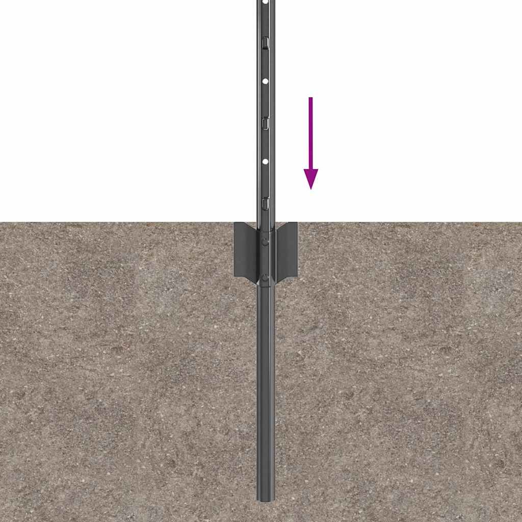 Stup za ogradu 22 pcs Siva 100 cm Čelik