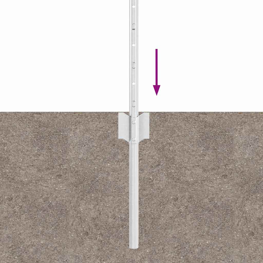 Stup za ogradu 22 pcs Srebrno 120 cm Čelik