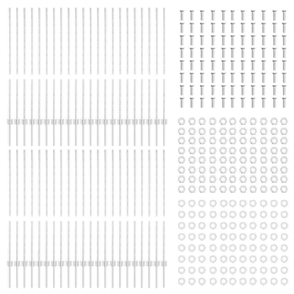 Stup za ogradu 44 pcs Srebrno 160 cm Čelik