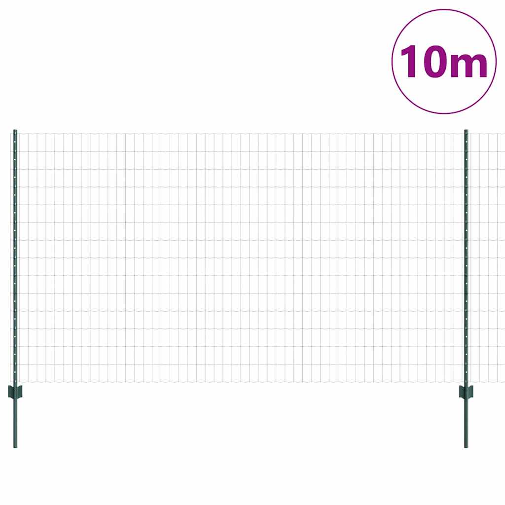 Euro ograda s postom 10 x 1,4 m Čelik premazan PVC-om Zelena