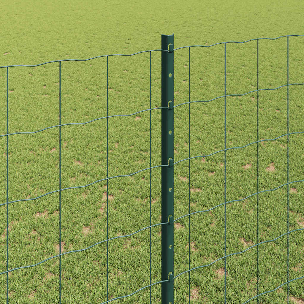 Euro ograda s postom 10 x 1,5 m Čelik premazan PVC-om Zelena