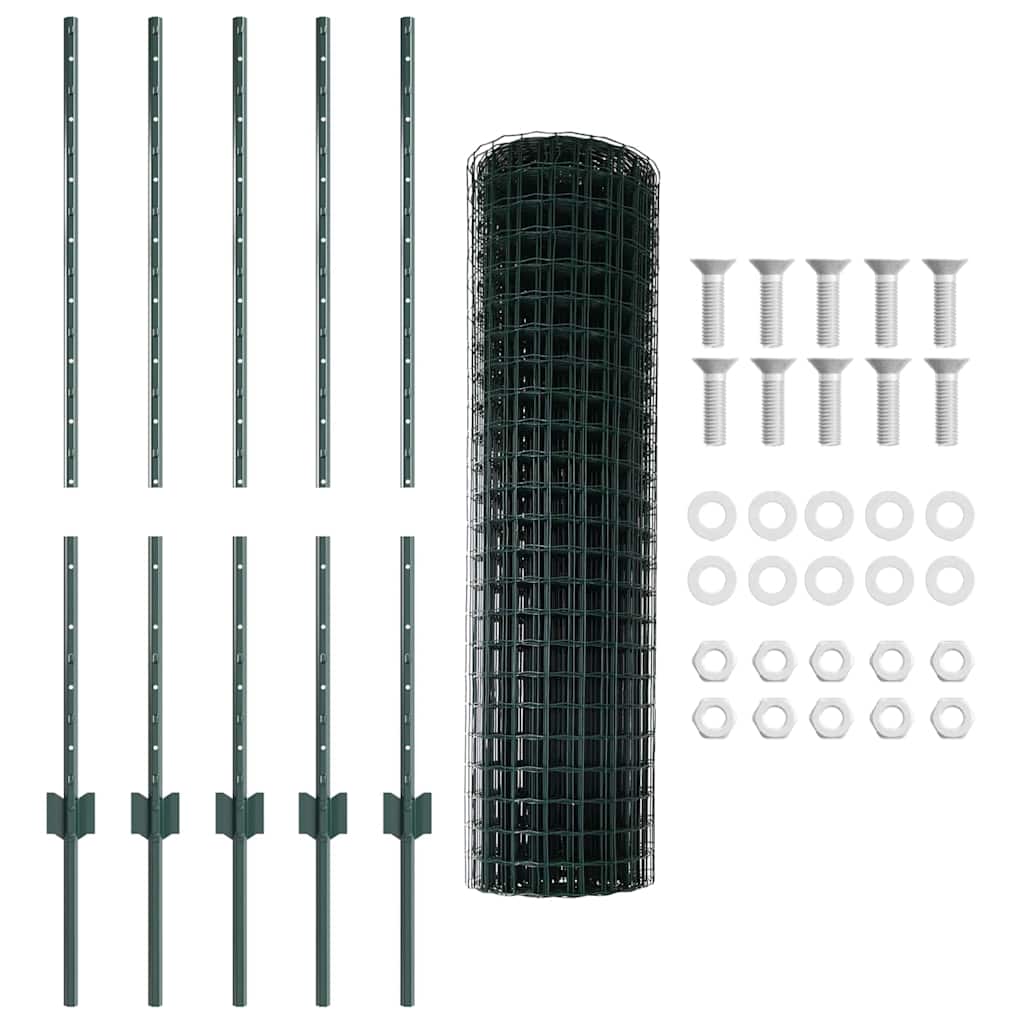 Euro ograda s postom 10 x 1 m Čelik premazan PVC-om Zelena