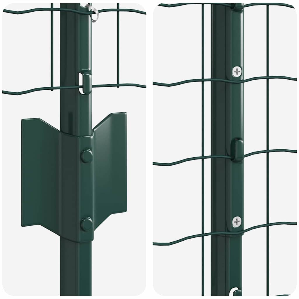 Euro ograda s postom 10 x 1,5 m Čelik premazan PVC-om Zelena