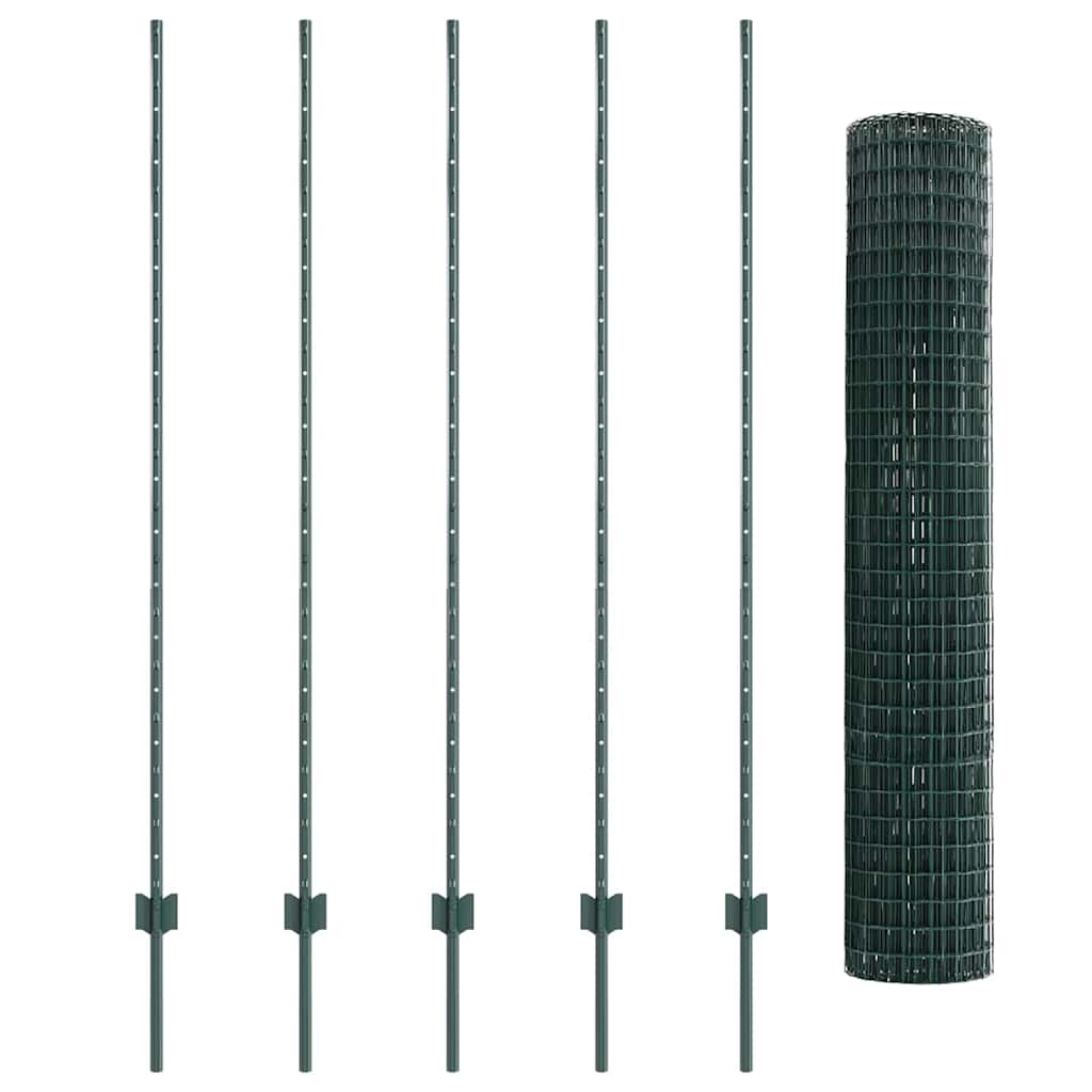 Euro ograda s postom 10 x 1,6 m Čelik premazan PVC-om Zelena