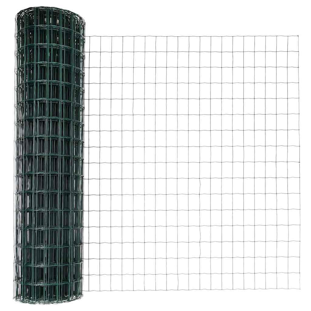Euro ograda s postom 25 x 1 m Čelik premazan PVC-om Zelena