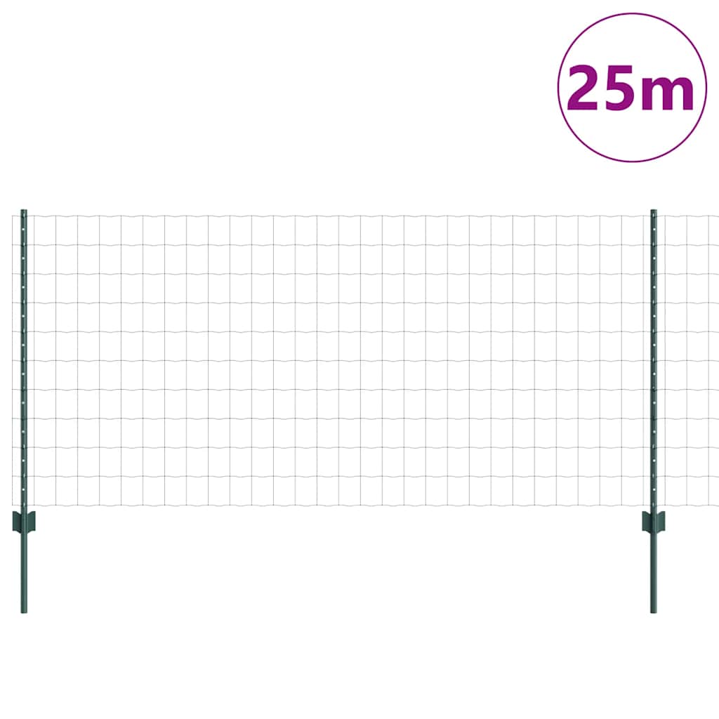 Euro ograda s postom 25 x 1 m Čelik premazan PVC-om Zelena