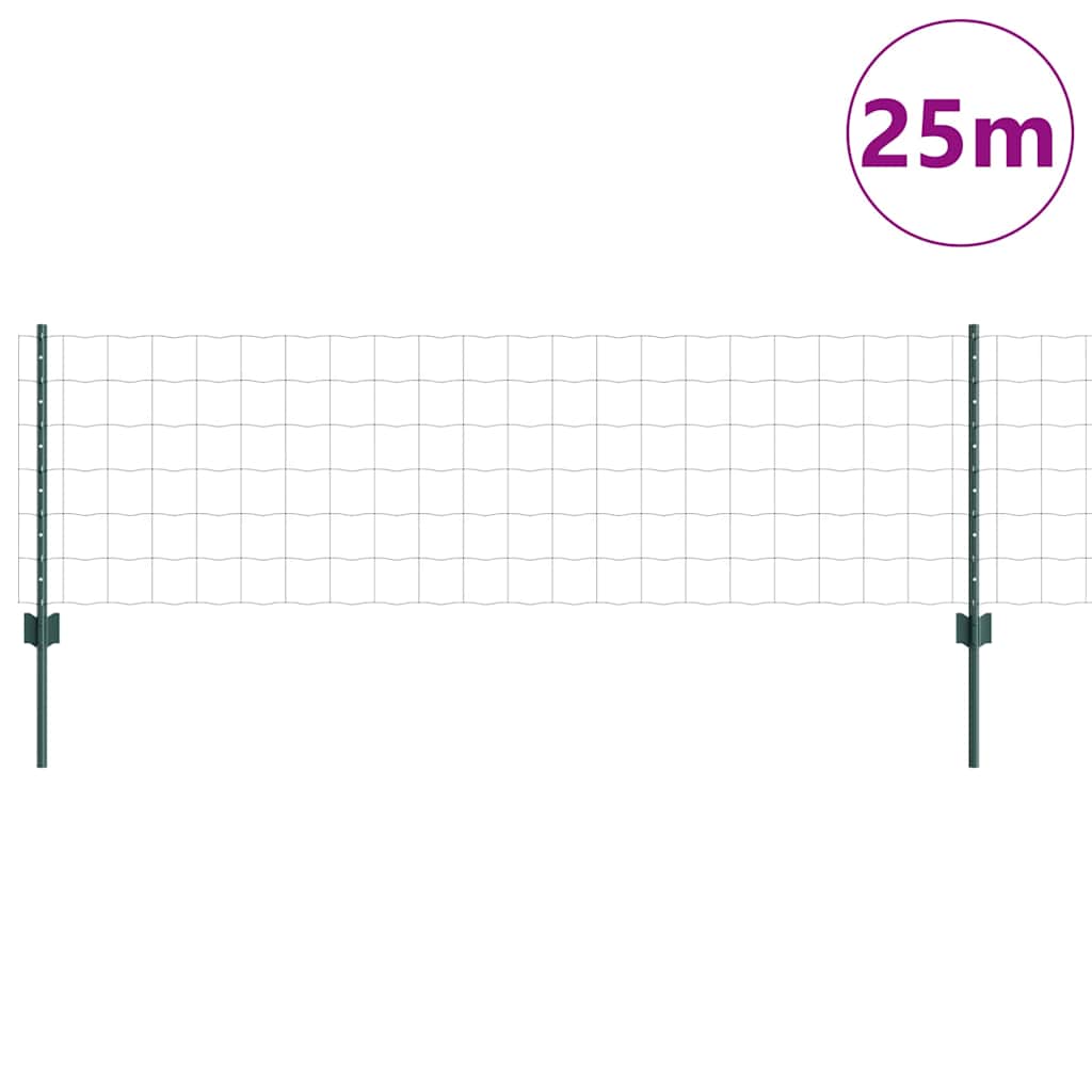 Euro ograda s postom 25 x 0,6 m Čelik premazan PVC-om Zelena