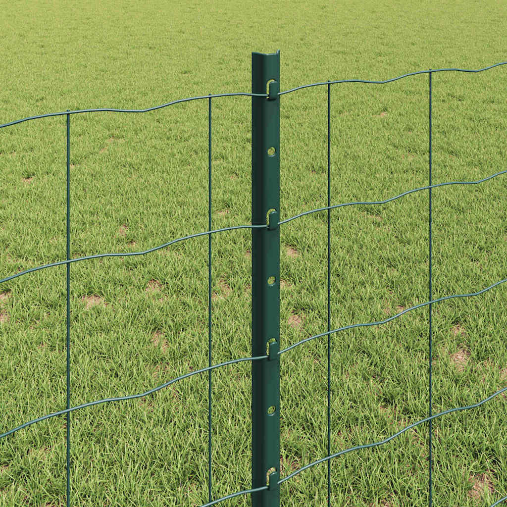 Euro ograda s postom 25 x 0,8 m Čelik premazan PVC-om Zelena