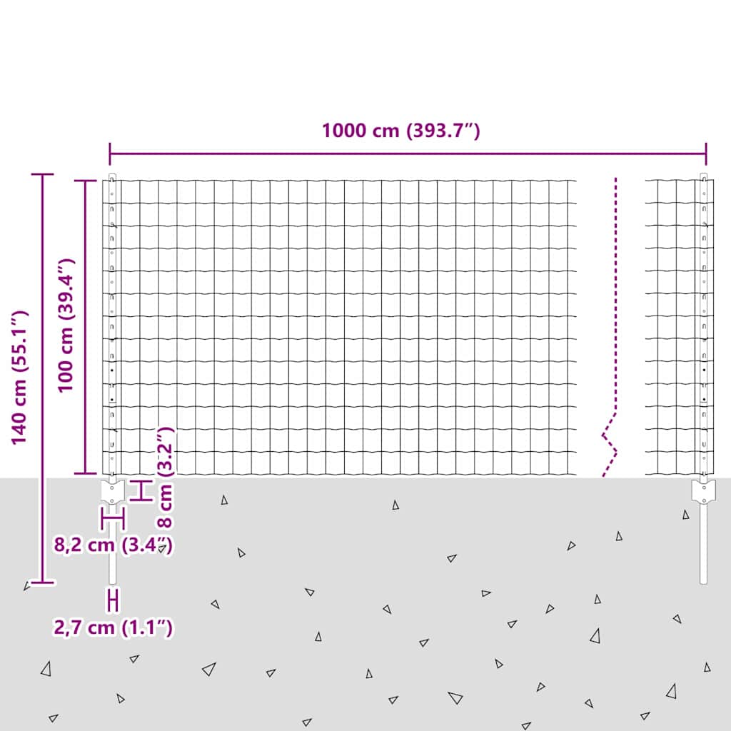 Euro ograda s postom 10 x 1 m Čelik premazan PVC-om Zelena