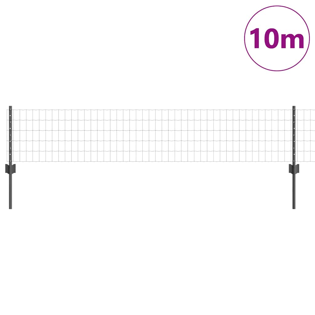 Euro ograda s postom 10 x 0,4 m Čelik premazan PVC-om Siva