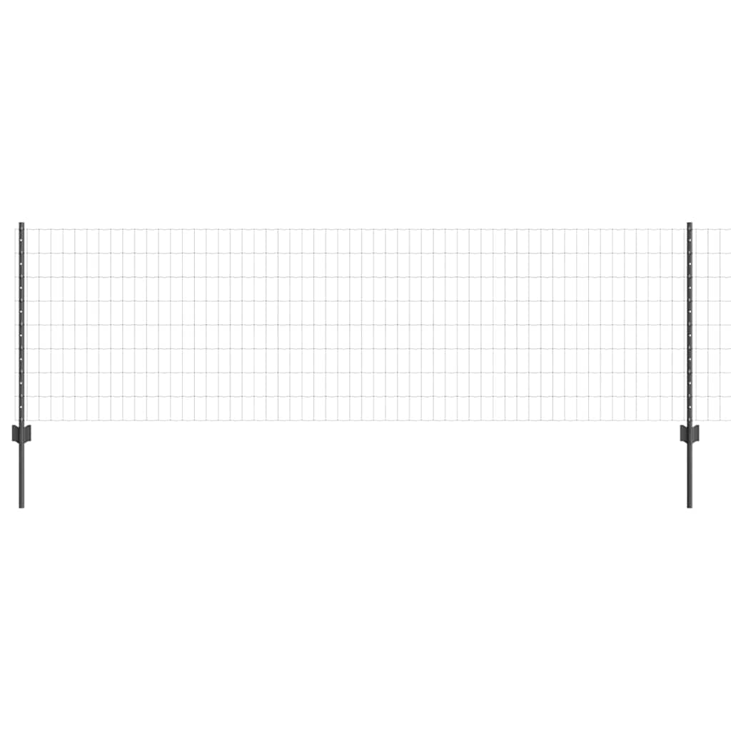 Euro ograda s postom 10 x 0,8 m Čelik premazan PVC-om Siva