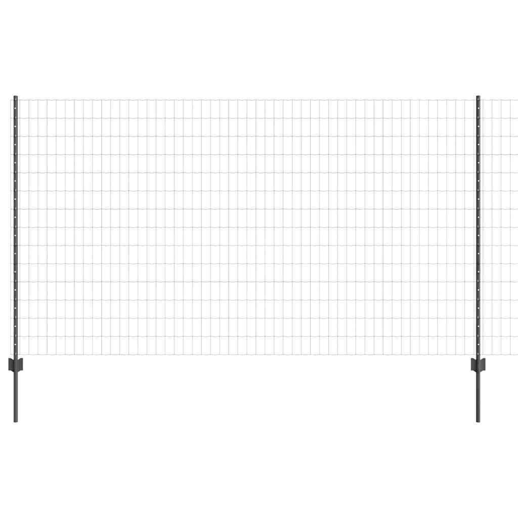 Euro ograda s postom 10 x 1,4 m Čelik premazan PVC-om Siva