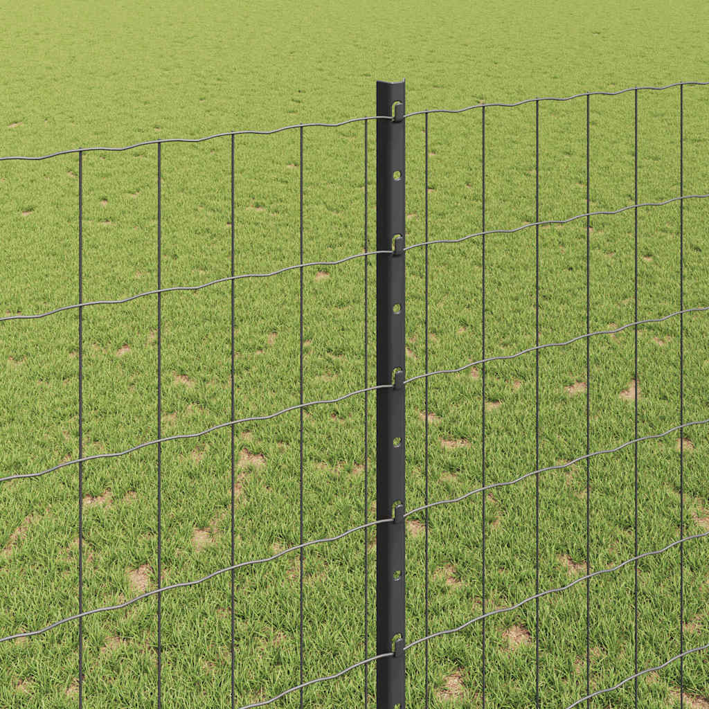 Euro ograda s postom 10 x 1,5 m Čelik premazan PVC-om Siva