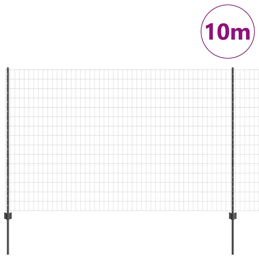 Euro ograda s postom 10 x 1,5 m Čelik premazan PVC-om Siva