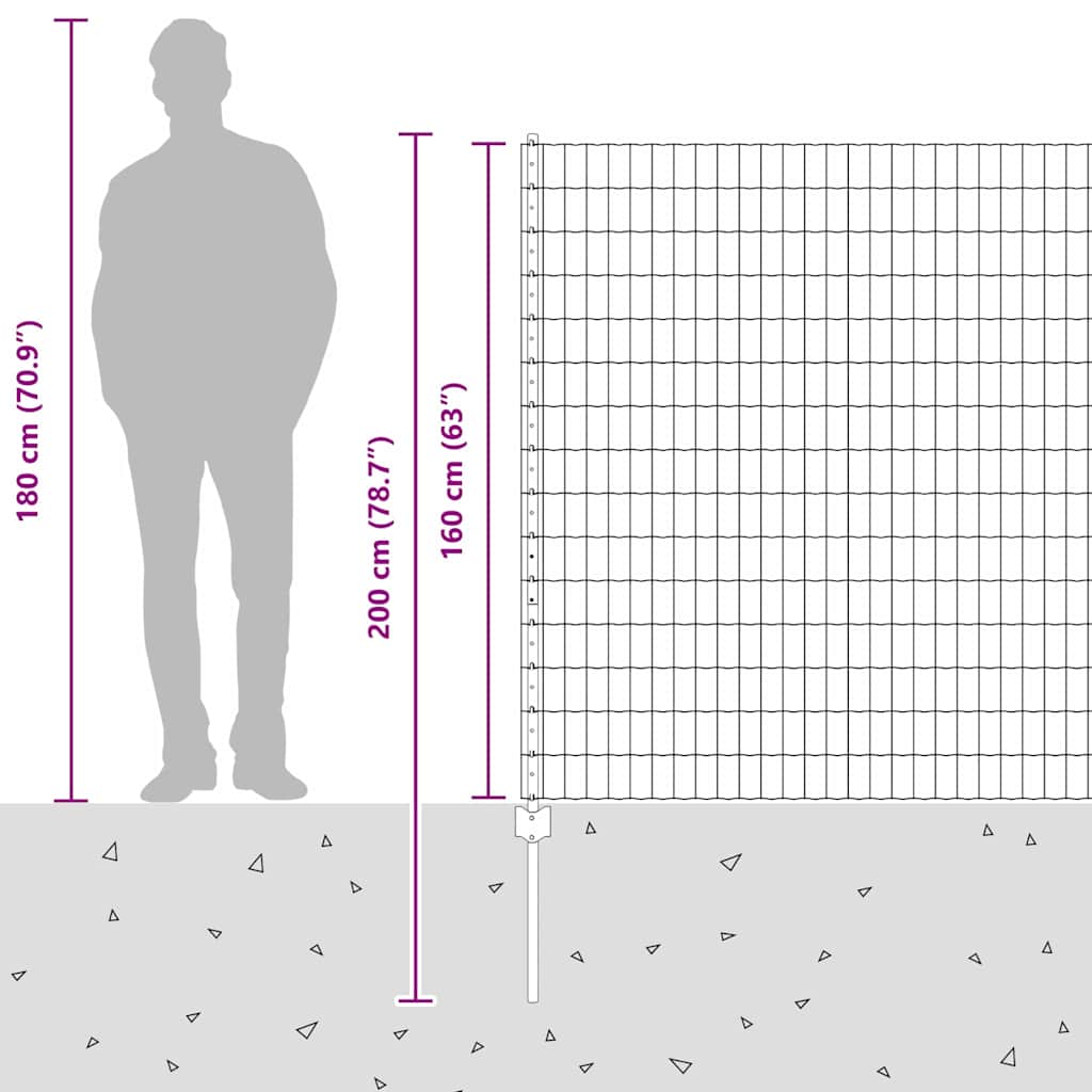 Zavarena žičana ograda 10 x 1,6 m (Š x V) Čelik premazan PVC-om