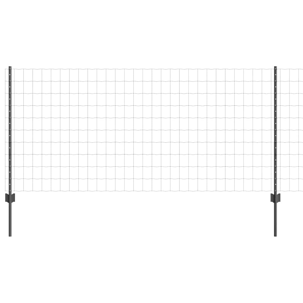 Euro ograda s postom 10 x 1 m Čelik premazan PVC-om Siva Mreža