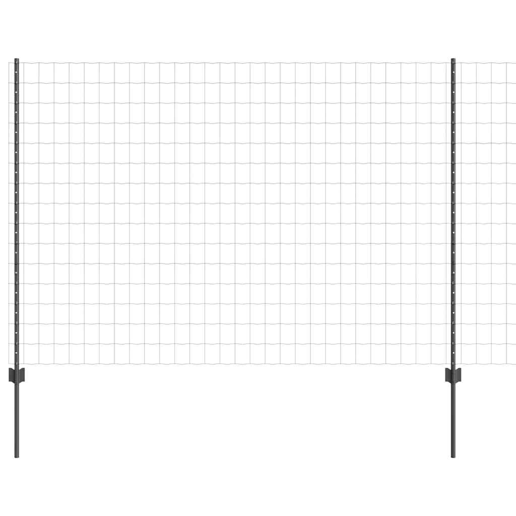 Euro ograda s postom 10 x 1,5 m Čelik premazan PVC-om Siva