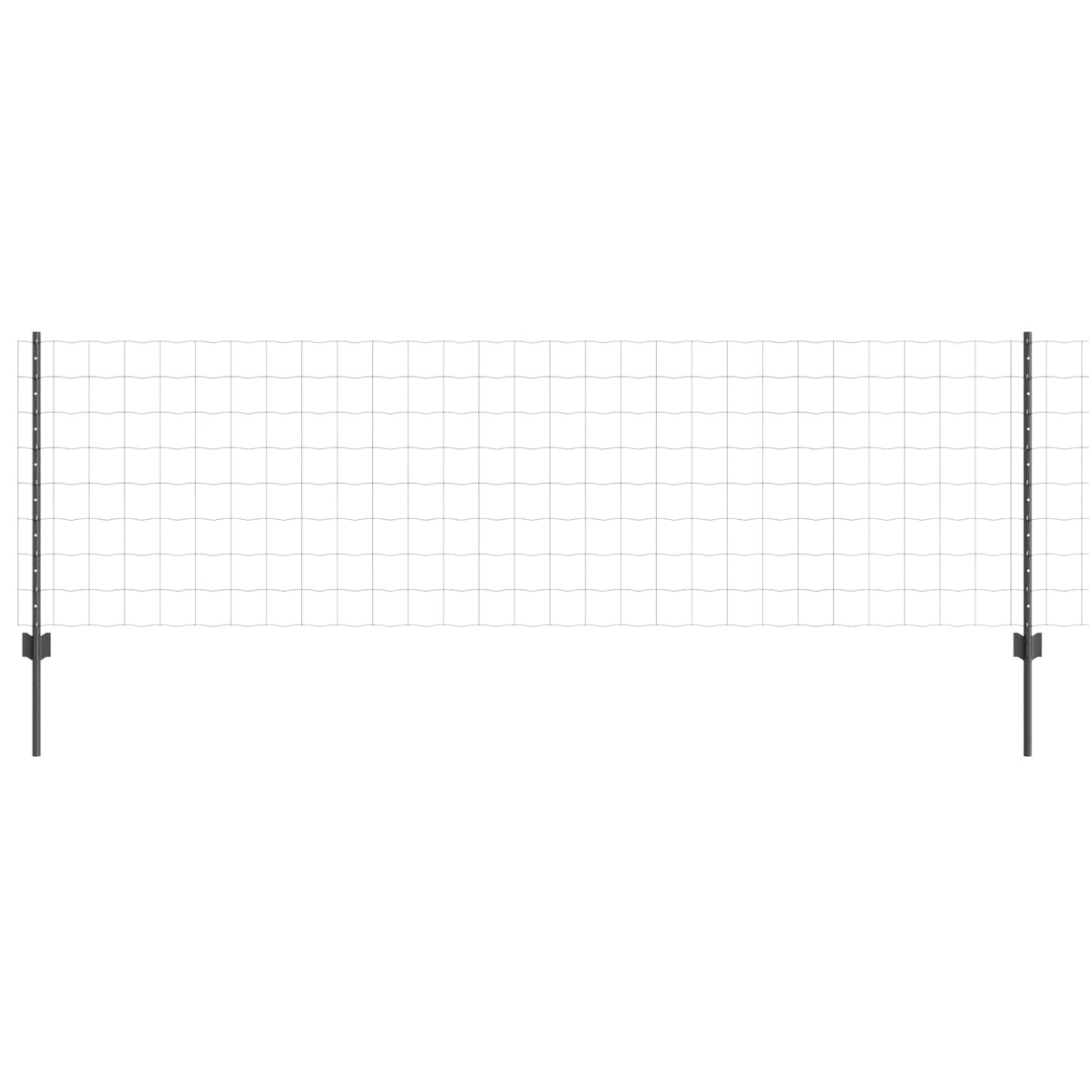 Euro ograda s postom 10 x 0,8 m Čelik premazan PVC-om Siva