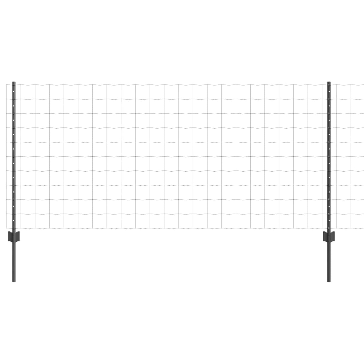 Euro ograda s postom 10 x 1 m Čelik premazan PVC-om Siva Mreža