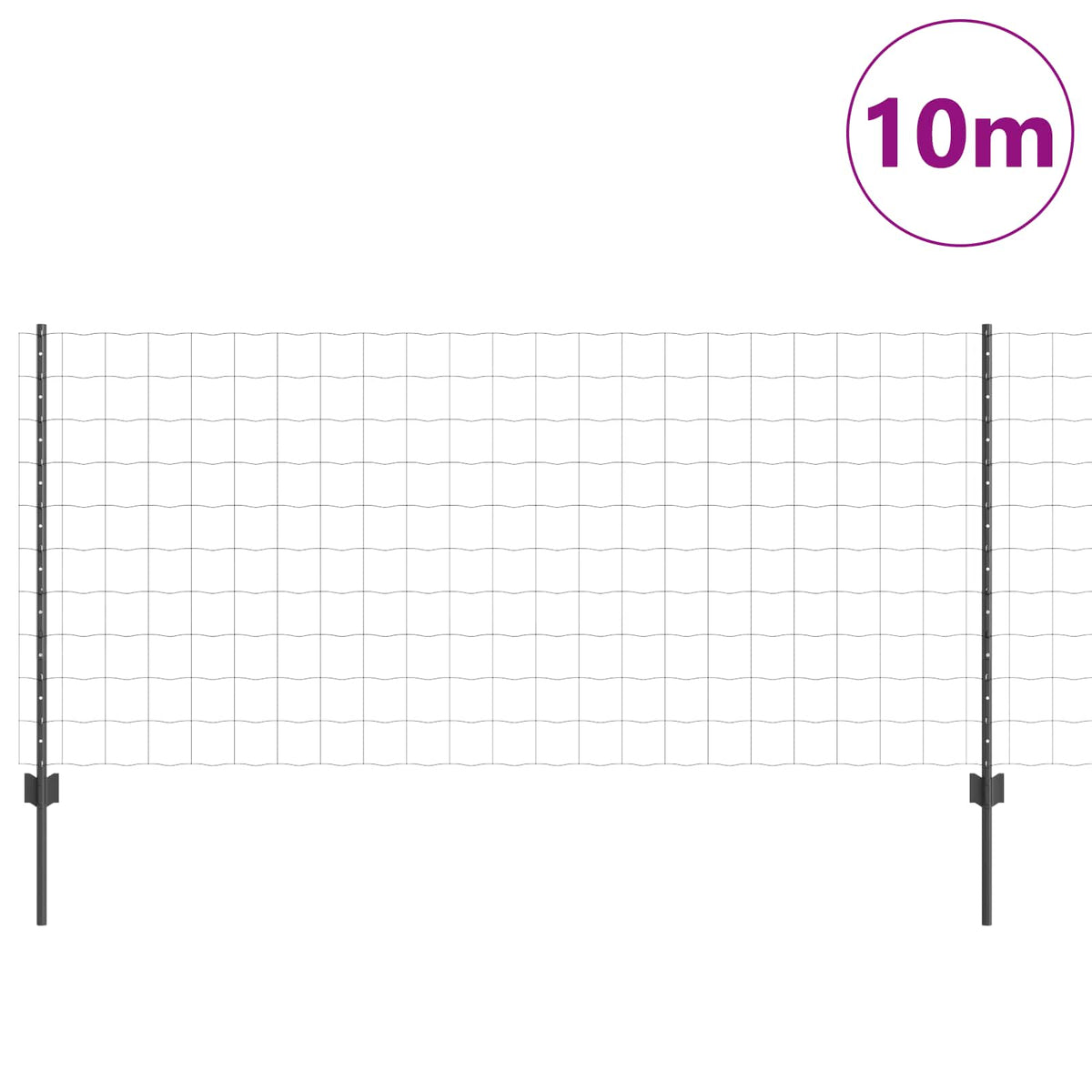 Euro ograda s postom 10 x 1 m Čelik premazan PVC-om Siva Mreža