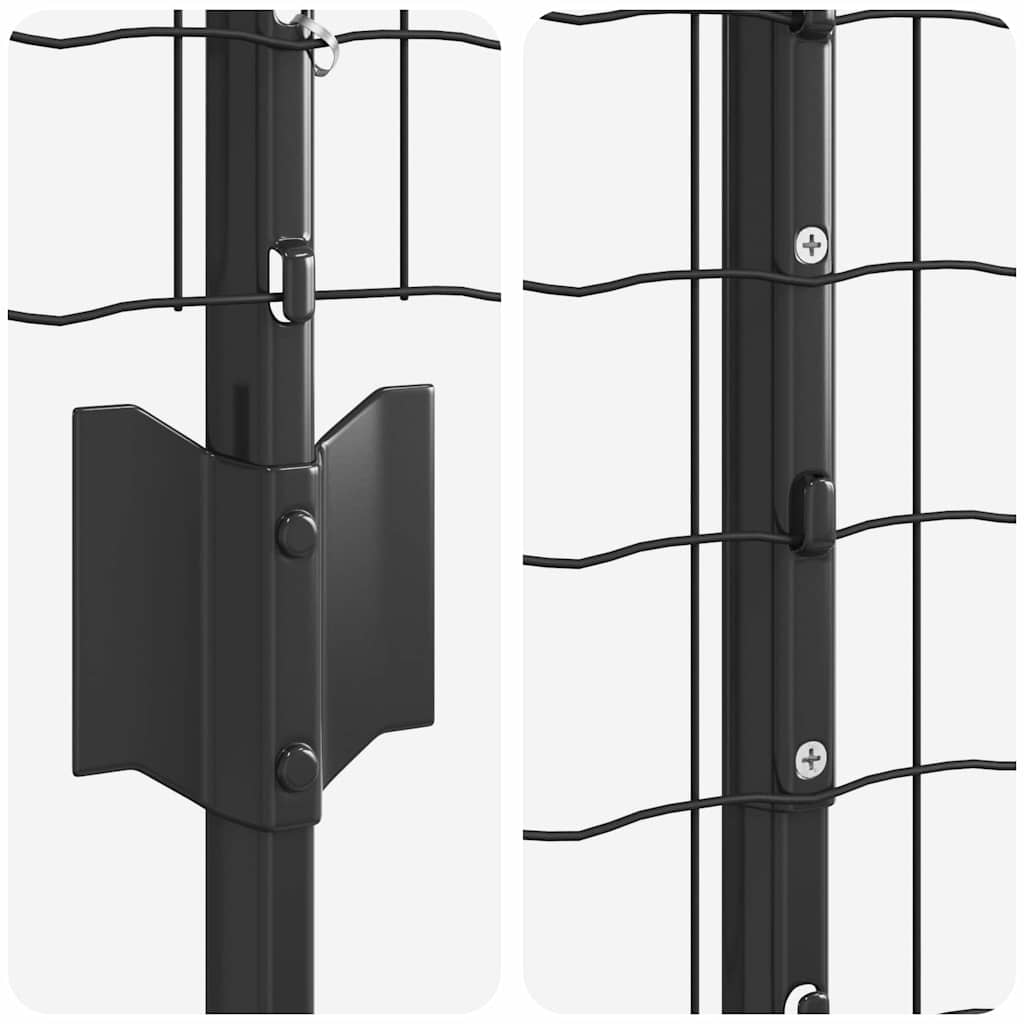 Euro ograda s postom 10 x 1,4 m Čelik premazan PVC-om Siva