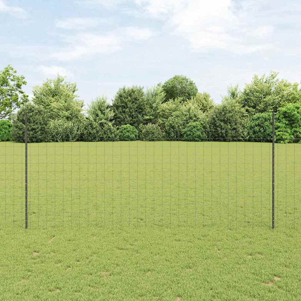 Euro ograda s postom 10 x 1,4 m Čelik premazan PVC-om Siva