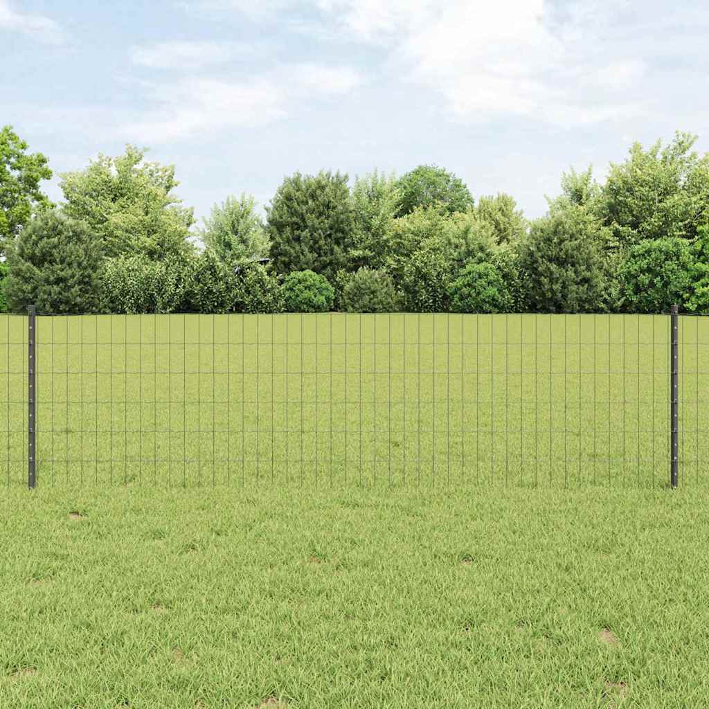Euro ograda s postom 25 x 0,6 m Čelik premazan PVC-om Siva