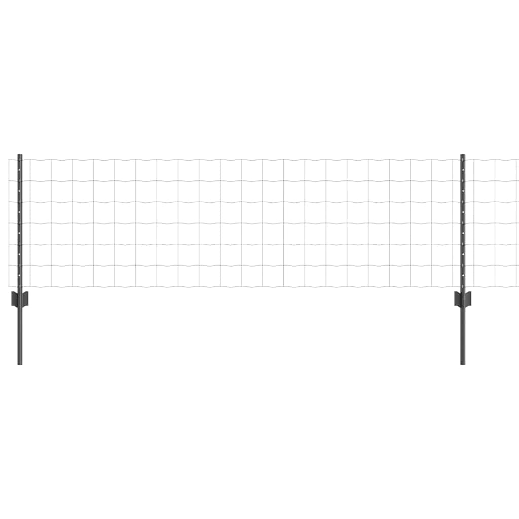 Euro ograda s postom 25 x 0,6 m Čelik premazan PVC-om Siva