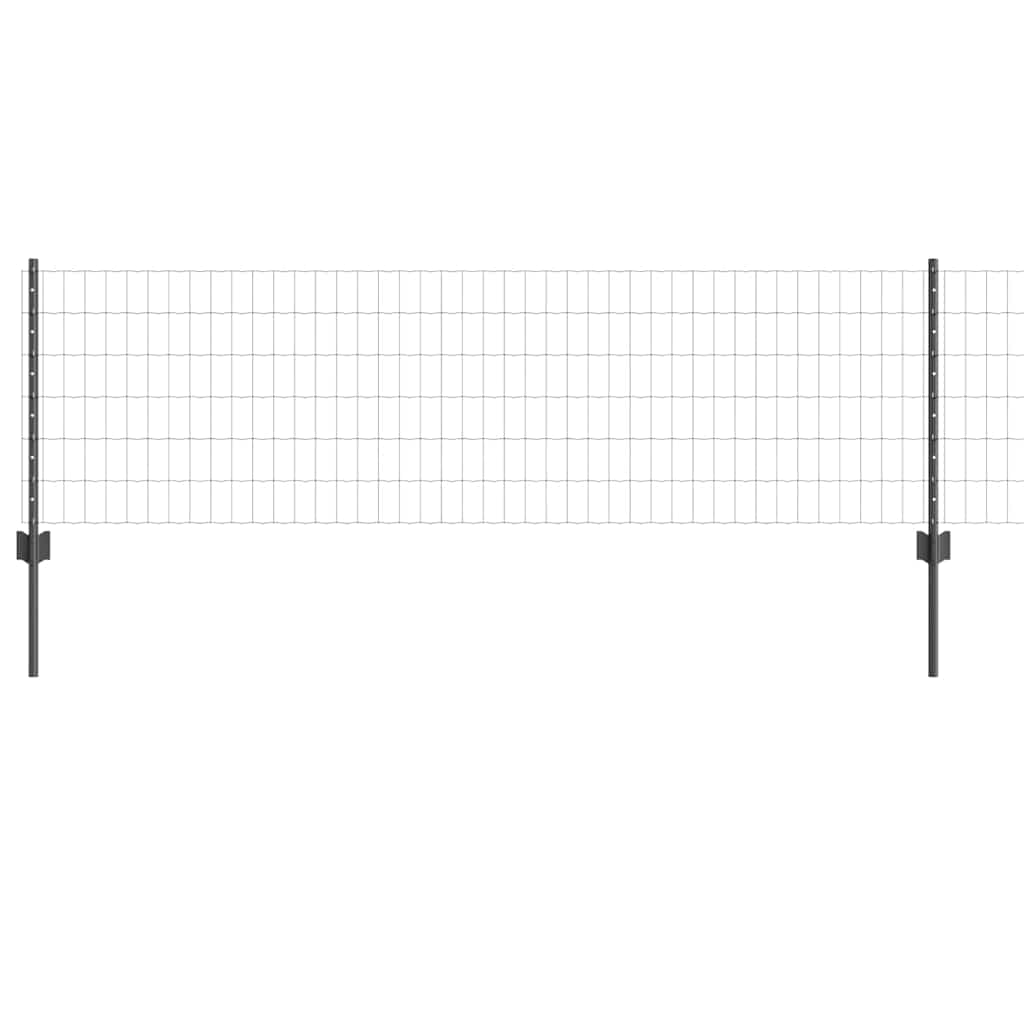 Euro ograda s postom 50 x 0,6 m Čelik premazan PVC-om Siva