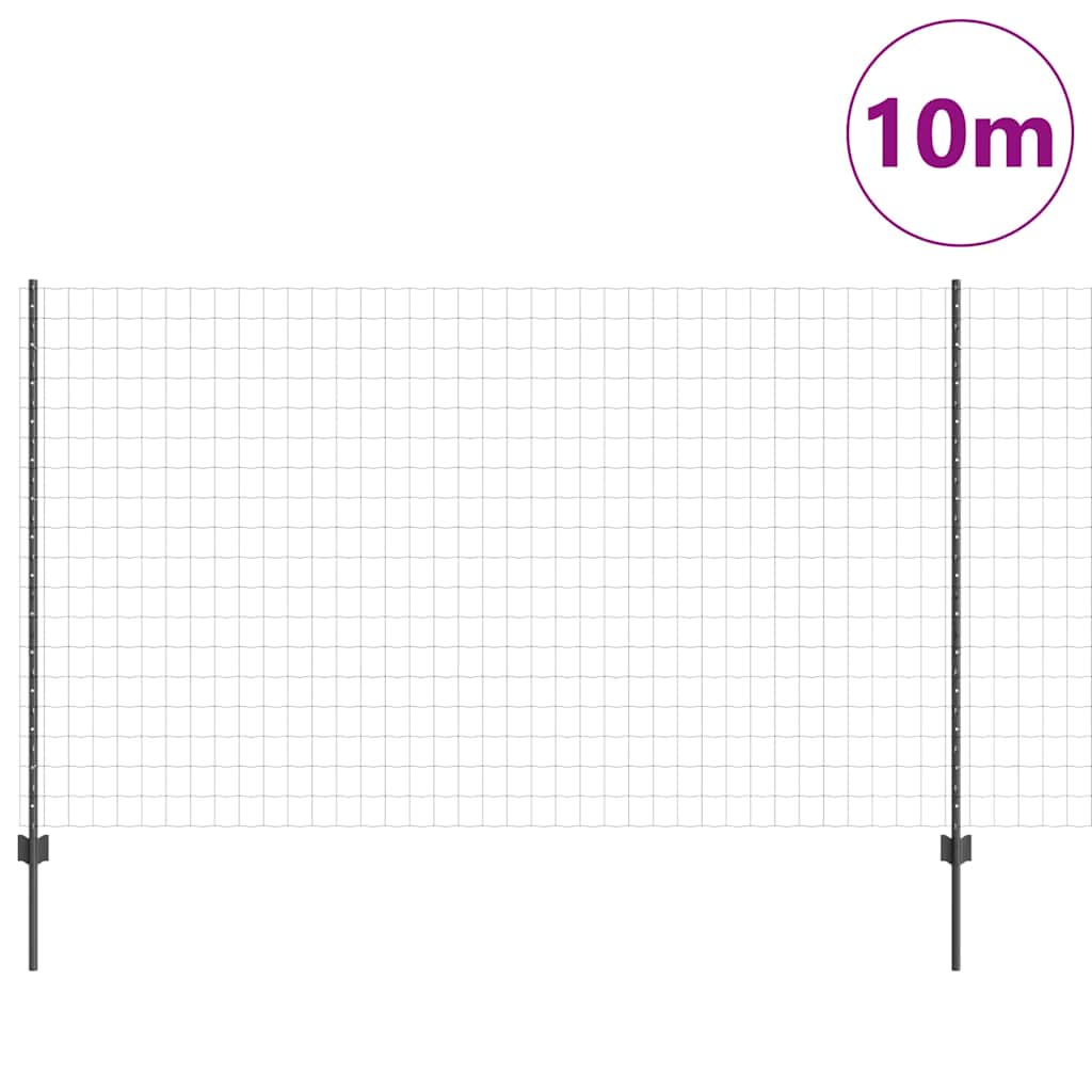 Euro ograda s postom 10 x 1,4 m Čelik premazan PVC-om Siva